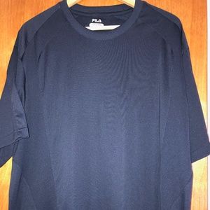 FILA Activewear Short Sleeve Shirt, Navy Blue XXL